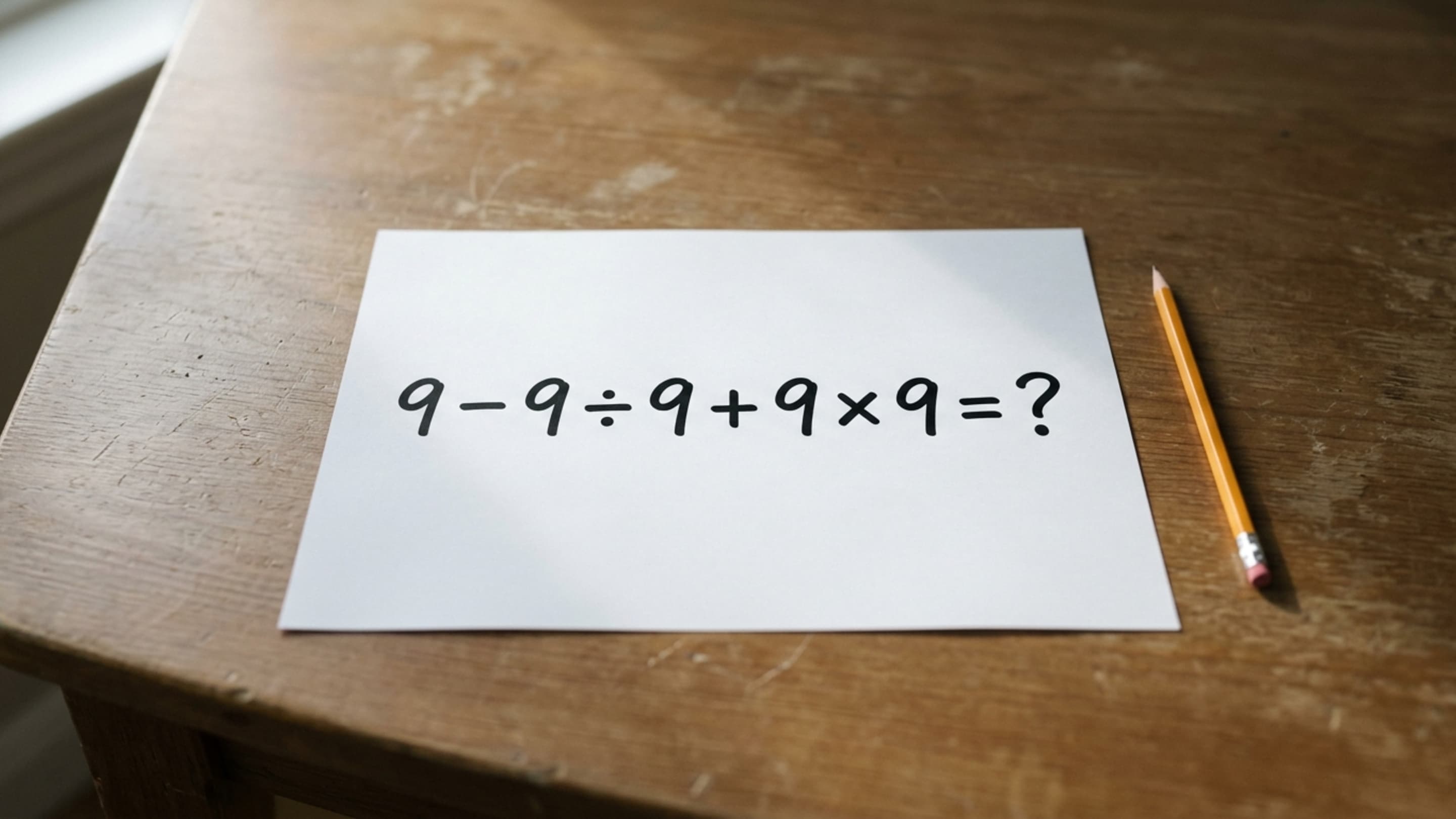 Desafio matemático: saiba como resolver a conta 9 − 9 ÷ 9 + 9 × 9 sem erro