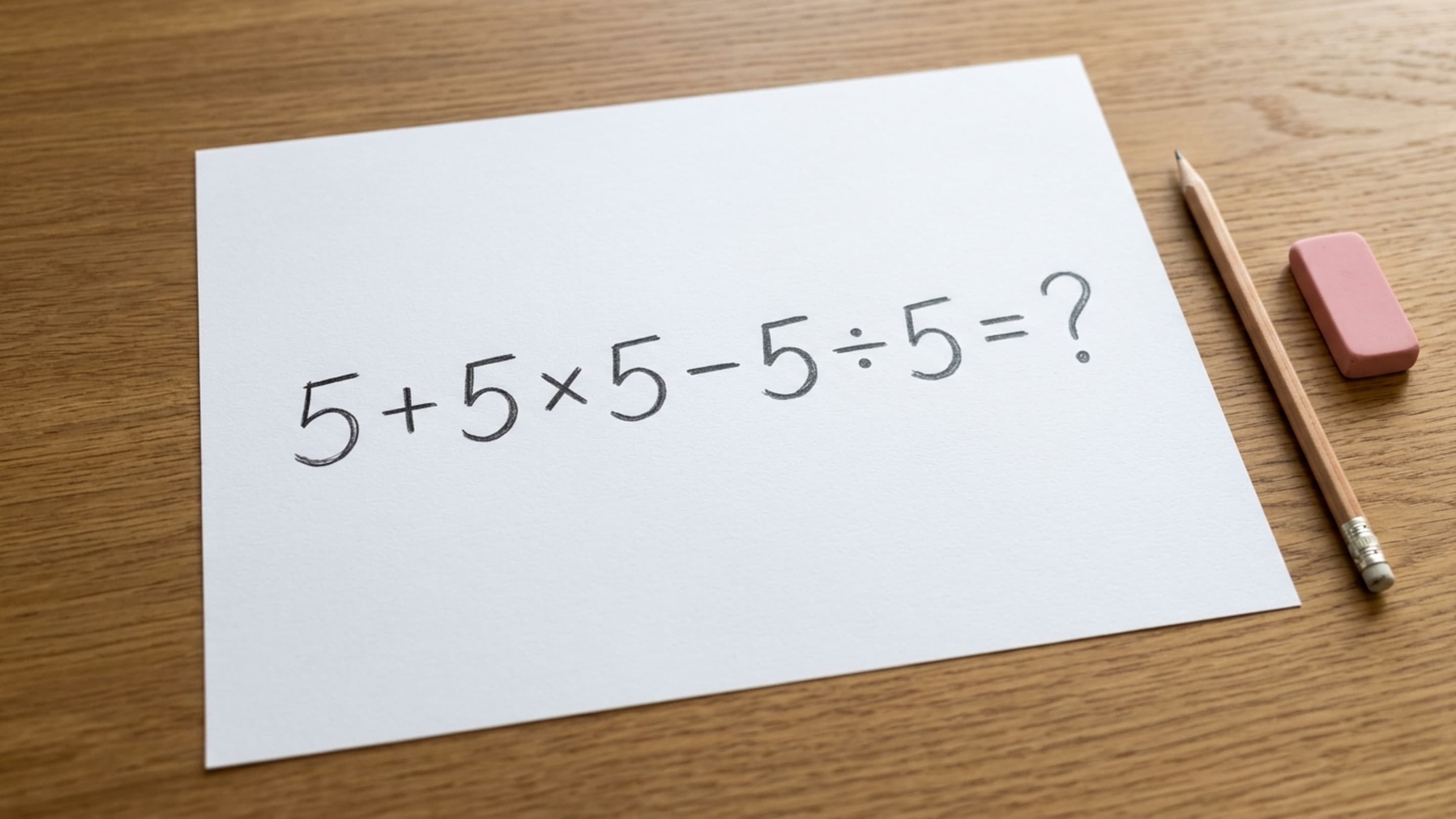 Desafio matemático: veja como resolver a conta 5 + 5 × 5 − 5 ÷ 5 sem calculadora