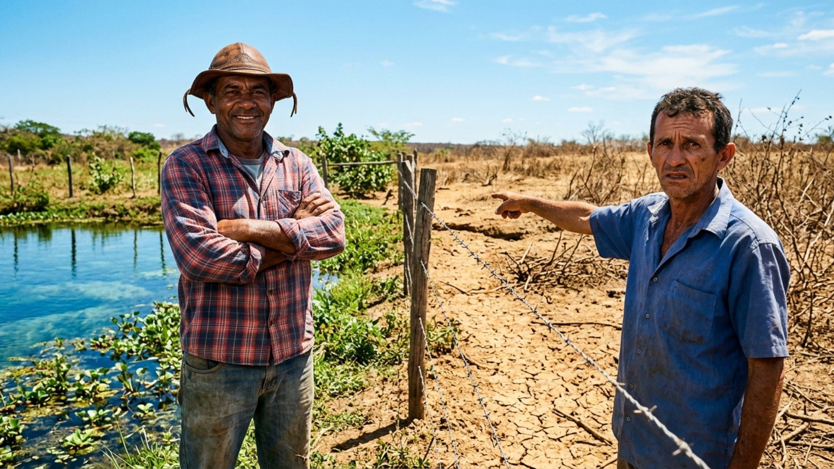 Vizinho afirma que nascente perdeu água após agricultor construir açude para irrigação
