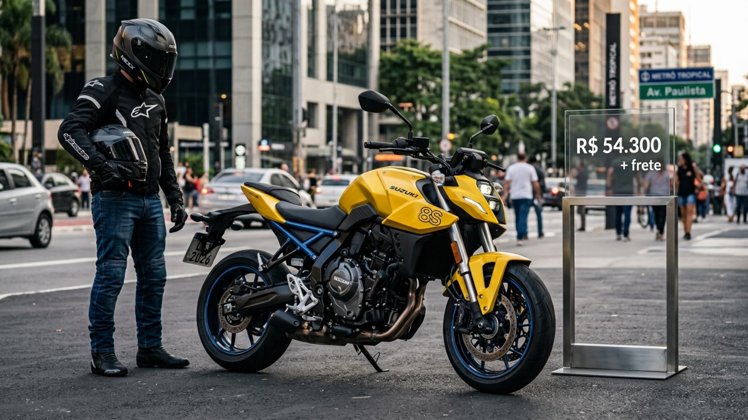 Suzuki GSX-8S chega ao mercado com motor bicilíndrico de 776 cc e preço de R$ 54.300